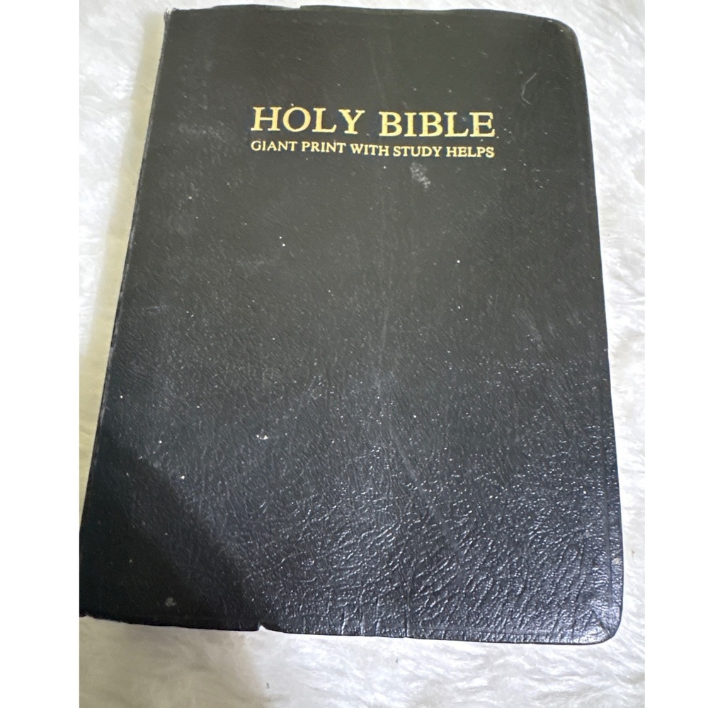 Dugan Holy Bible KJV Giant Print Red Letter Edition Black Study Helps 710 Fair